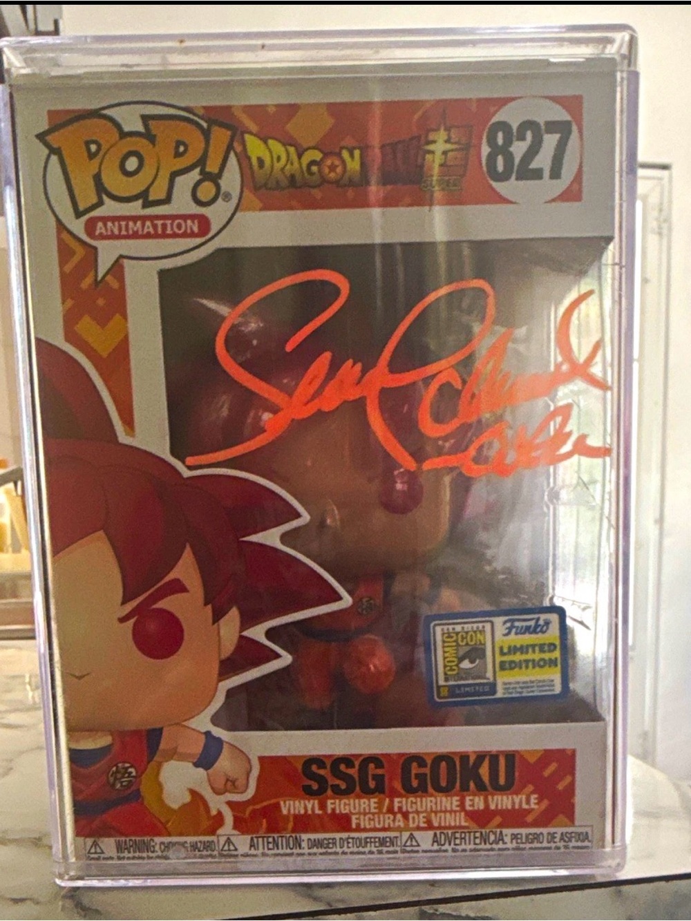 Funko Pop! Animation SSG Goku Sdcc signed by Sean